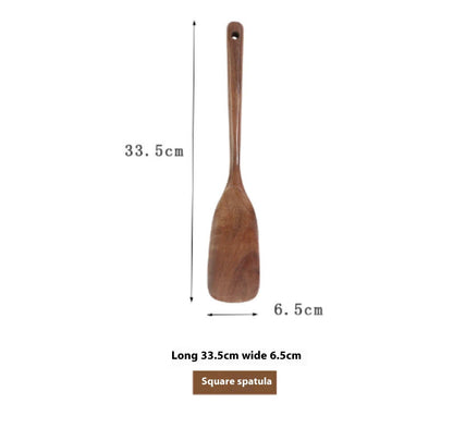 Culinariq Wooden utensils Fangguo shovel Teak Wood Utensil Set – Spoon, Ladle, Turner & Rice Strainer