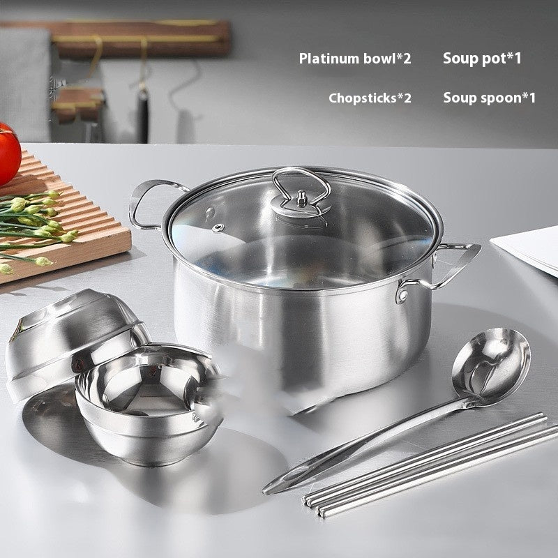 ✅ 6-Piece Stainless-Steel Cookware Set – Durable Pots for Home Cooking
