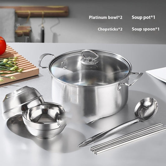 ✅ 6-Piece Stainless-Steel Cookware Set – Durable Pots for Home Cooking