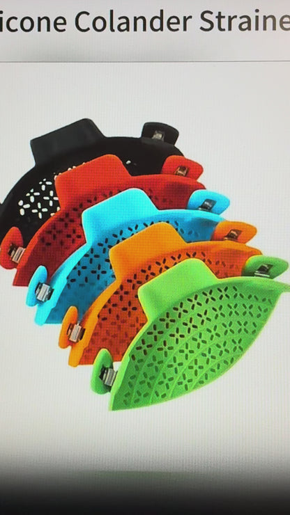 Silicone Pot Side Strainer – Clip-On Drain Spout for Pots & Pans